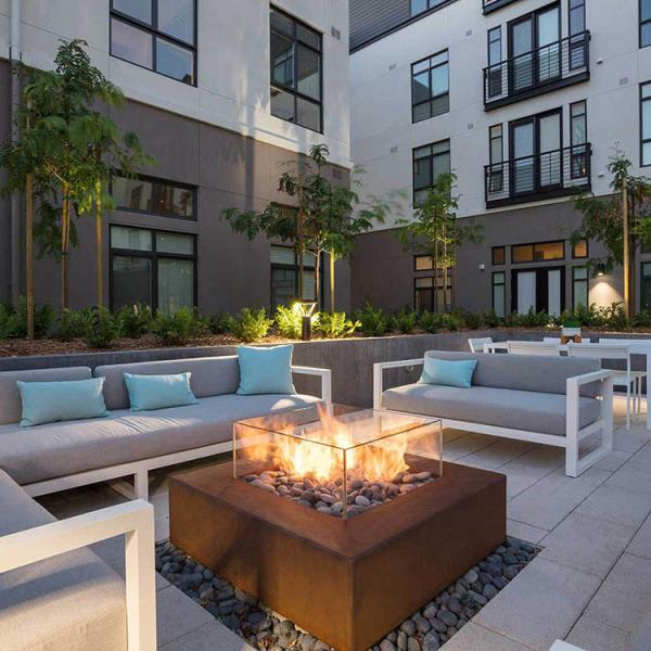 Simple Corten Steel Outdoor Fire Pit Rusty Round Design Garden Decoration Fire Pit