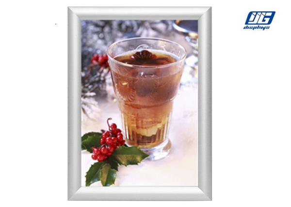 Quality A4 Poster Frame , Anodizing Silver Clip Open Profile Structure Graphic Display Holder for sale