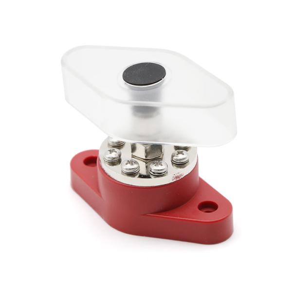 Terminal Block Power Distribution Stud Round Bus Bar 300A with Transparent Cover
