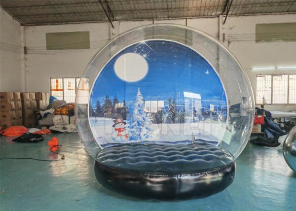 Quality 3m Inflatable Christmas Background Wall Snow Globe Human Snow Globe Photo Booth With Inflatable Bottom for sale