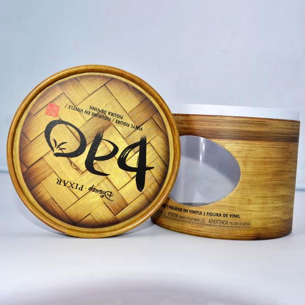 Food Tea Chocolate Printed Paper Cylinder Container With Window