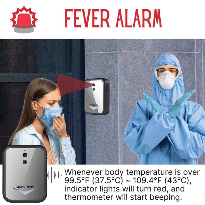 Mirror Facial Recognition Temperature Scanner Self Checking For Office Area
