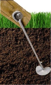 Round Flat Head HDG Q195 60mm Fence Post Ground Anchor