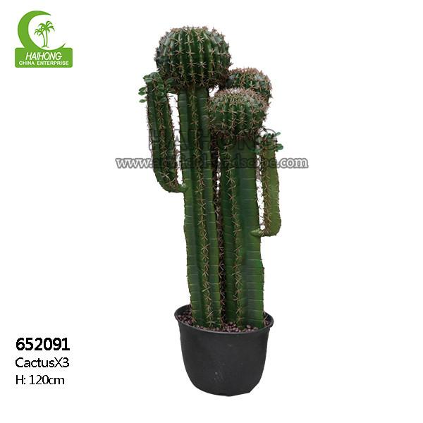 Quality Durable High Simulation 120cm Artificial Cactus Plants In Pots For Indoor for sale
