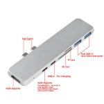 Dual Type-C Hub To 4K SD/TF Card Adapter USB 3.0 Thunderbolt 3 USB-C HUB For Mac