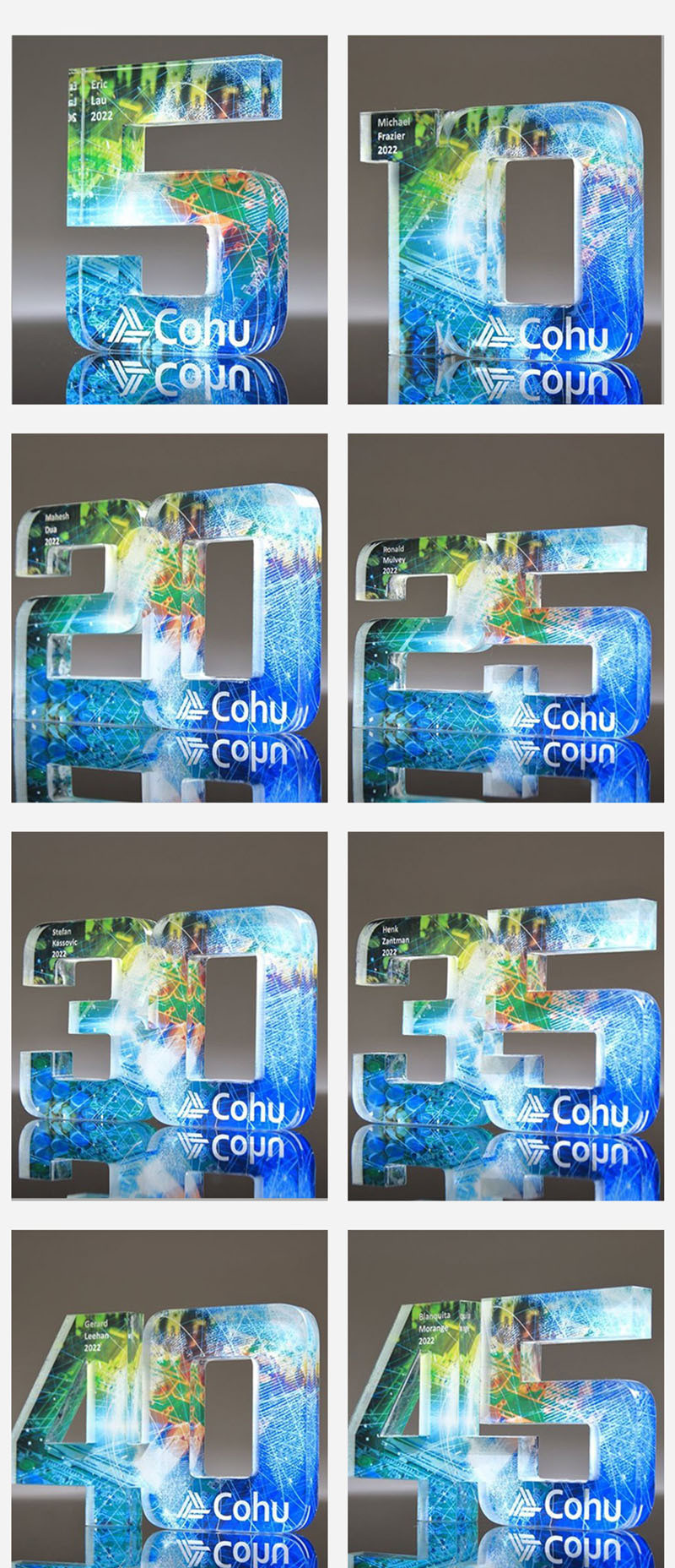 Multipurpose Clear Number Acrylic Block Award Custom Printing For Company Events