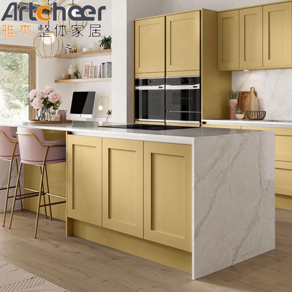 Quality Melamine Board Door Material Stone Custom Kitchen Islands Table with Storage for sale