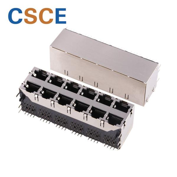 Quality 8 Pin 2 * 6 RJ45 Modular Jack PBT Housing Material For Ethernet Switch for sale