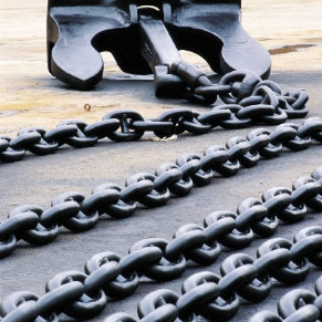100mm Anchor Chains Grade 3 High Strength Alloy Steel Spray Paint Stud Link