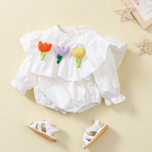 China summer lovely organic 100% cotton infants Toddlers newborn baby gril romper  baby clothes toddler clothing on sale