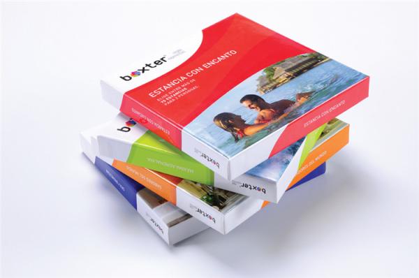 Gloss Lamination Rigid Carton Box Printing , Rectangle Cardboard Lid And Base