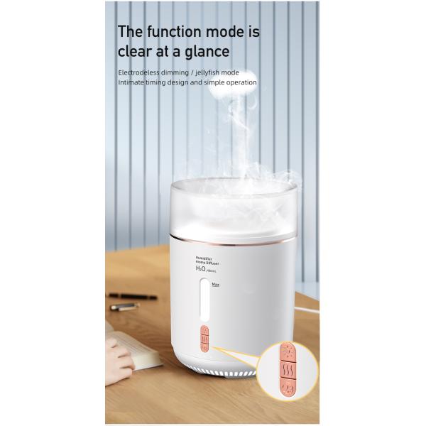 HOMEFISH H2O Cloud Mist Air Jellyfish Humidifiers Room Aroma Oil Diffuser 480ml