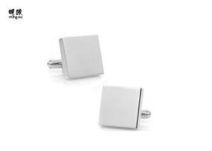 China Laser Engraved Blank Custom Mens Cufflinks Gift Set Sqaure Shape on sale