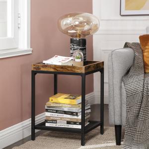 Buy cheap Side Table with Raised Edges, Industrial Side Table, Multi-functional End Table, LET36BX product