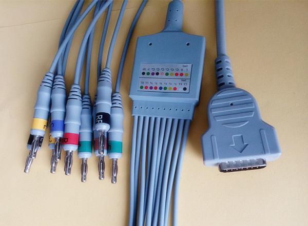 Quality GE 15 Pin ECG / EKG Cable 10 Leads MAC 1200 MAC 500 Banana 4.0 IEC for sale