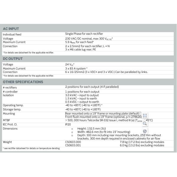 Eltek Flatpack S 3U System 24V 3*2 KW DC Power Supply CE UL