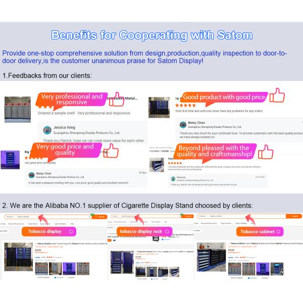 Customized Countertop Tobacco Smokeless Display Stand Showcase With Pusher For Smoke shop