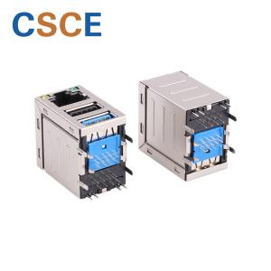 Buy cheap Industrial Dual Deck RJ45 To USB Connector Voltage Rating 30V Max Customized Color product