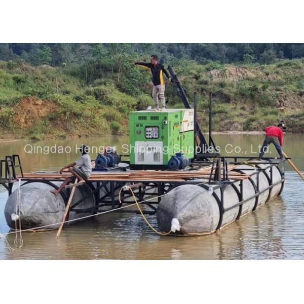 Ship launching using marine rubber airbags