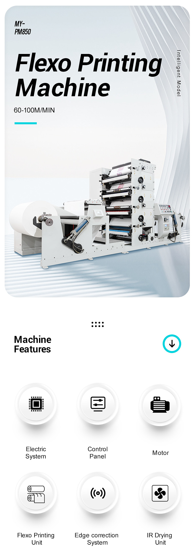 Automatic Four Color Printing Machine Speed 60-100m/min