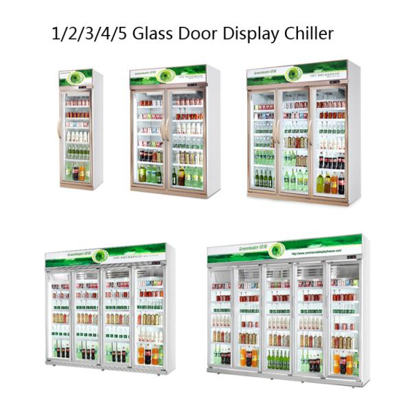 Energy Saving Four Doors Upright Commercial Beverage Cooler For Convenient Store