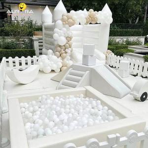Kids White Soft Play Equipment Playground Ball Pool Pit With Slide