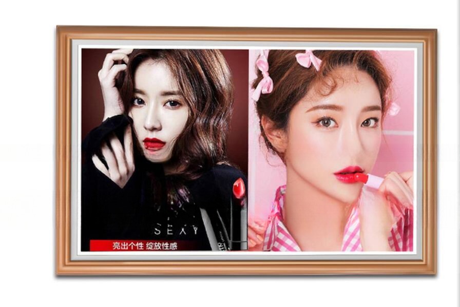 UHD 55" inch Wood digital photo frame LCD LED Advertising signage display WIFI Android monitor with wooden frame