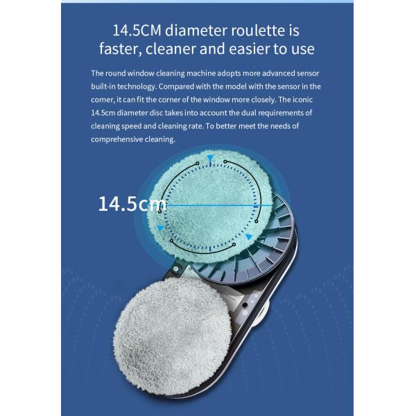 Ultrathin Window Cleaning Robot with Water Spray and Glass Wiper Noise 65dB Household