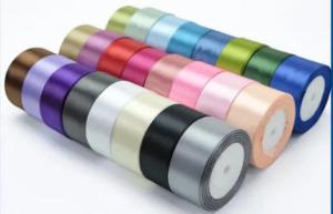 Gift Packaging Custom Satin Ribbon Double Face / Single Face 100% Polyester Material
