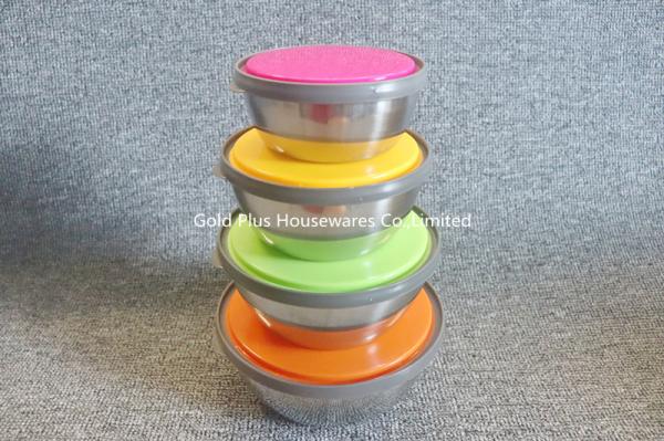 Quality 8pcs Large Capacity Reusabl Stainless Steel Salad Bowl With Lid for sale