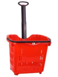 Multi - Funtional Plastic Shopping Basket With Wheels