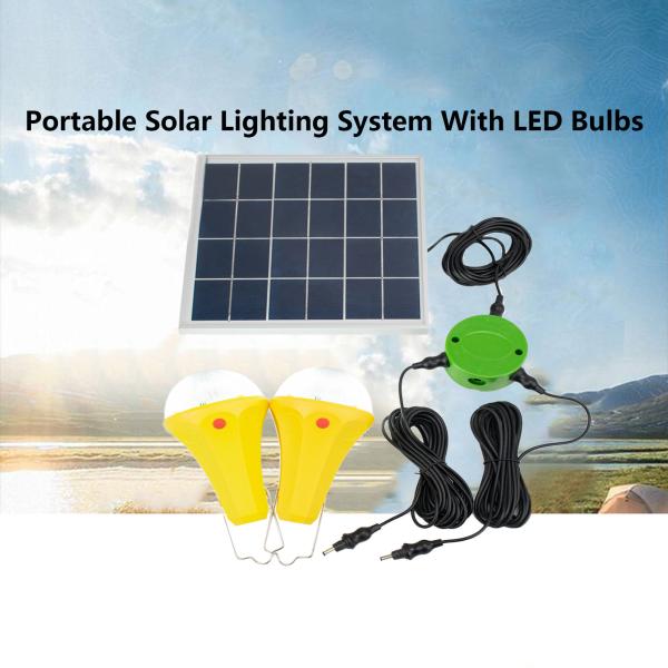 Quality 2pcs*3W Portable Solar Bulbs For Home Outdoor Camping Lighting System for sale