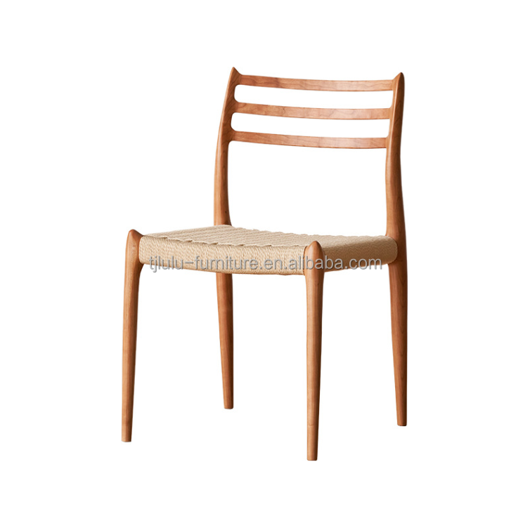Modern Design Solid Wood Dining Chair with Woven Paper Cord and Nitrolacquer Finish within Your Budget
