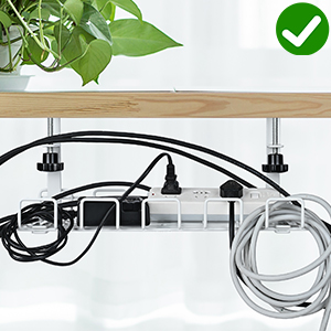 Hook Type Wire Organizer for Desks Offices and Kitchens Silver Installation Type Hook