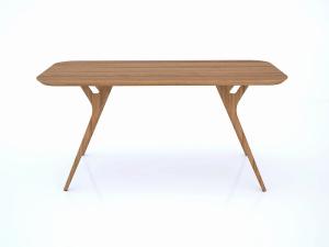 China Handcrafted Nordic Wooden Dining Table With Solid Structure Sturdy Legs on sale