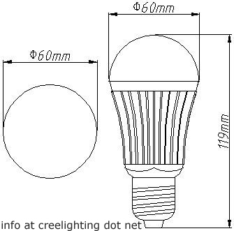 7W LED light bulb 4700-6700K more than 50,000 hours AC100-240V 50-60Hz dimmable