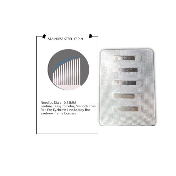 Length 1mm Shading Tattoo Machine Needle Flat For Microblading Shader