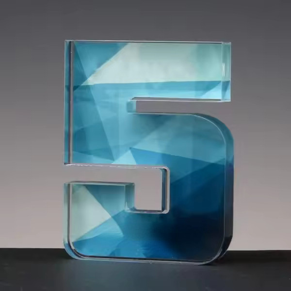 Multipurpose Clear Number Acrylic Block Award Custom Printing For Company Events