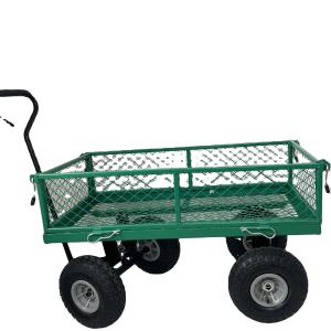 4 Wheels Mesh Structure Garden Trolley for Heavy Duty Outdoor Usefulness