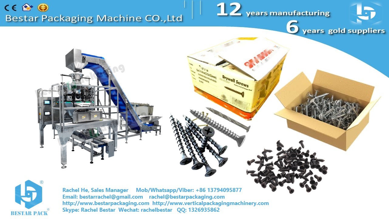 How to pack 500g hardware screw nails into box automatically