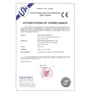 Henan Mine Crane Co.,Ltd. Certifications