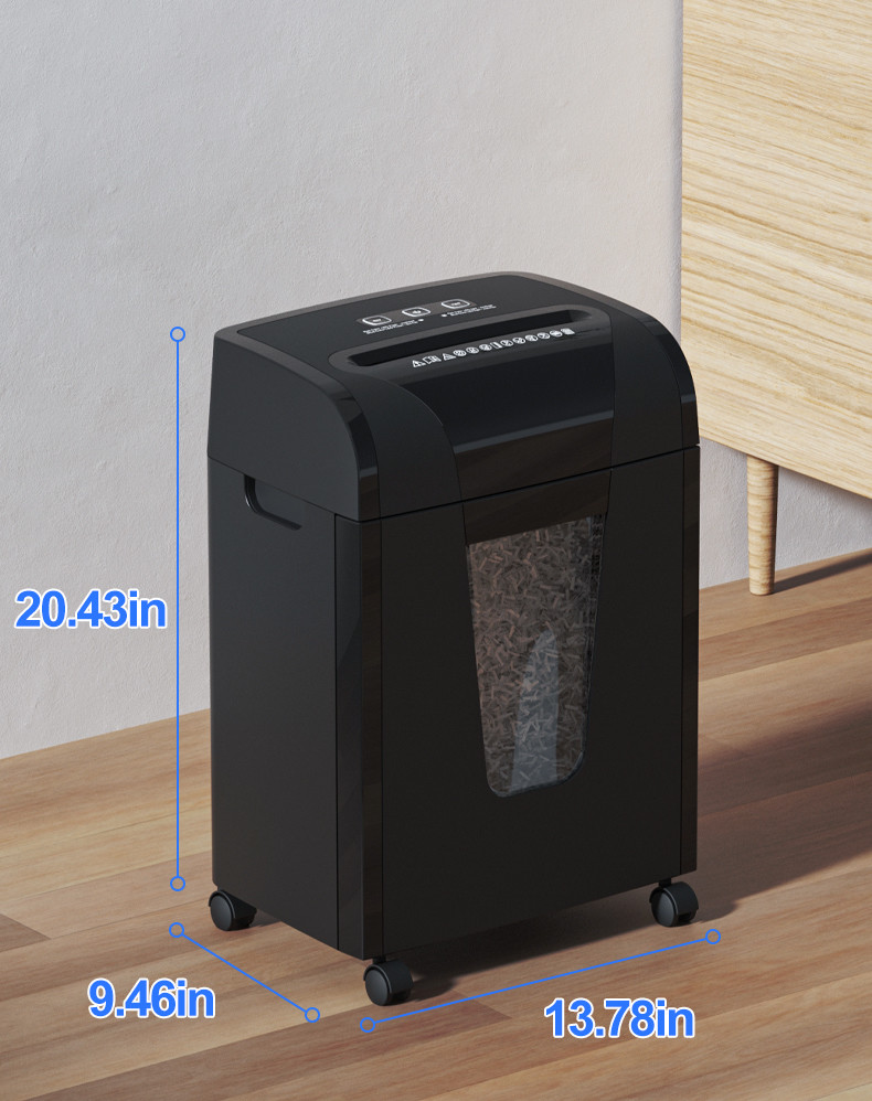 Auto Reverse P5 high Security Heavy Duty Paper Shredder Noise Level 60dB C261P-10 with 20L bin