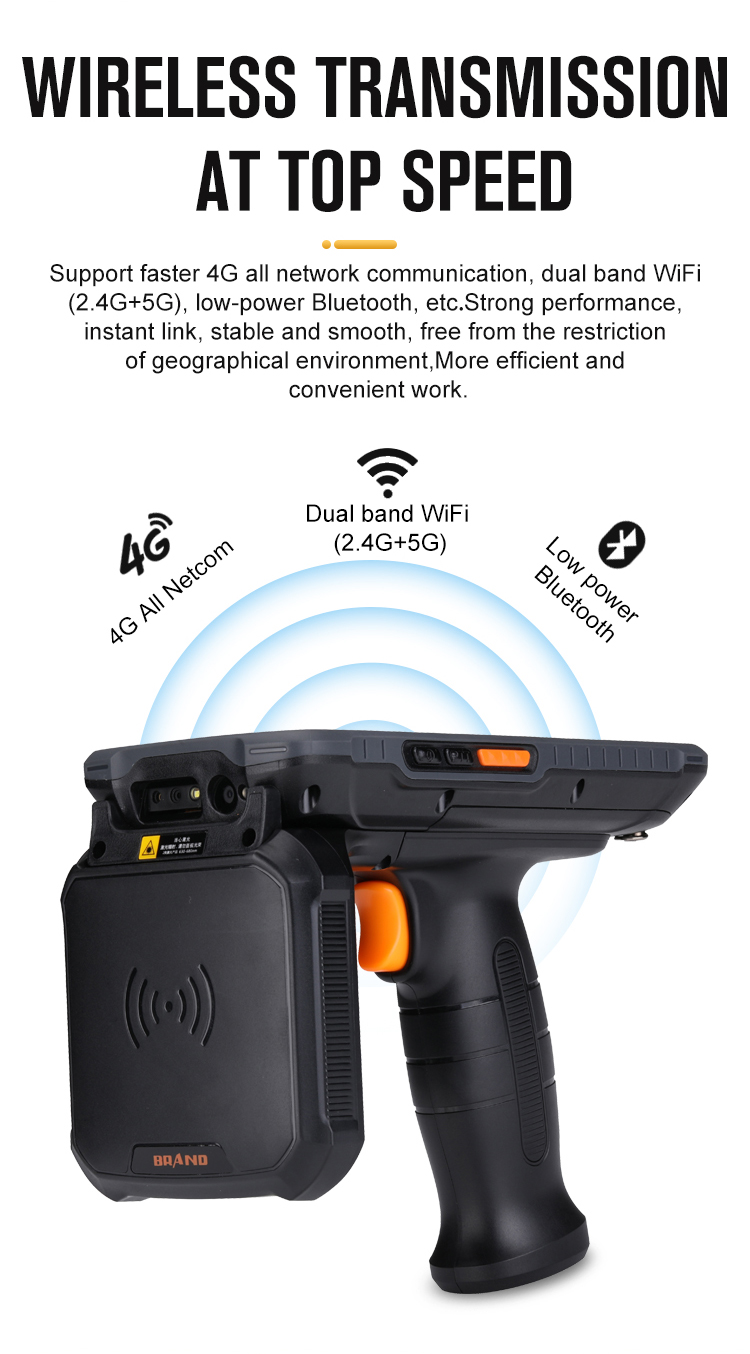 Android 11 Barcode Scanner 1D 2D PDA Handheld Terminal Long Range UHF Rfid Reader