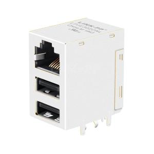 Buy cheap LPJE302DNL Tab Up Dual USB RJ45 Connector Without LED Without Integrated Magnetics product