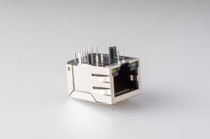 China Shielded Stacked RJ45 10P10C Ethernet Magnetic Transformer With POE on sale