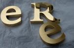 laser cutting flat solid stainless steel gold color metal letters