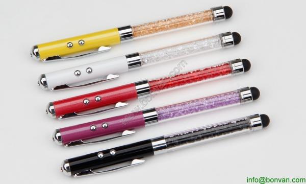 Quality fancy laser pen with touch tip,laser ball pen with led touch tip for sale