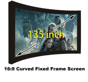 Best Supplier 135 Inch Curved Fixed Frame 3D Projection Screens Good Quality For Projector