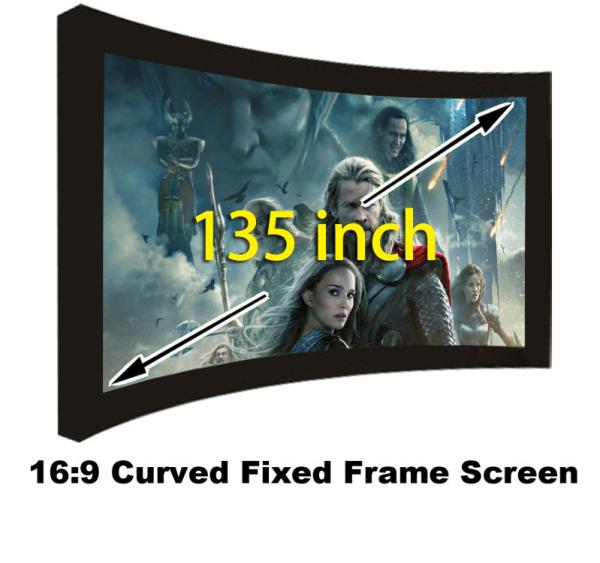 Quality Best Supplier 135 Inch Curved Fixed Frame 3D Projection Screens Good Quality For Projector for sale
