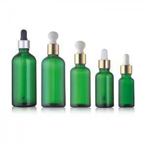 30 Ml Green Essential Oil Glass Bottle / Cosmetic Glass Bottles For Essential Oils